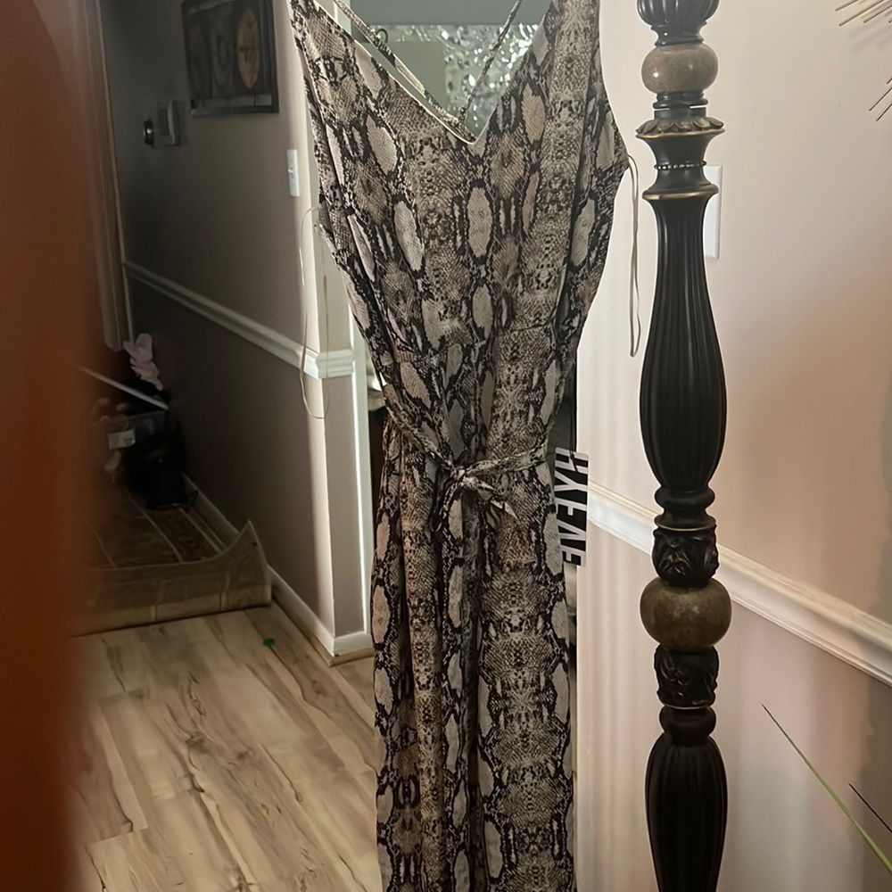 Size large Nordstrom hyfve snake skin pattern brown wide leg jumper